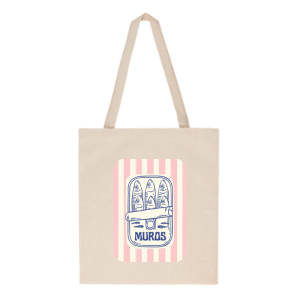 Tote bag “Sardiñas de Muros” – Ilustración marinera con sardinas y nombre de Muros