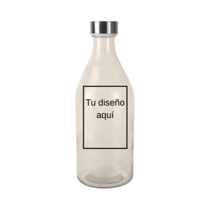 (Personalizable) Botella de Cristal con Tapa de Acero – 1 Litro