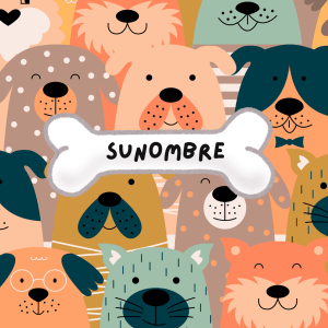 Portada de agenda escolar con ilustraciones de perros simpáticos y coloridos