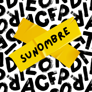 Portada de agenda escolar urbana con letras negras y cinta amarilla