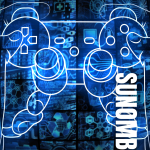 Portada de agenda escolar con mando de consola en tonos azules y estilo gamer digital